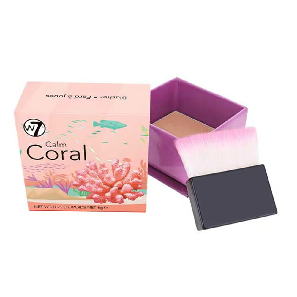 W7 Boxed Powder Blusher - 6gm - Calm Coral