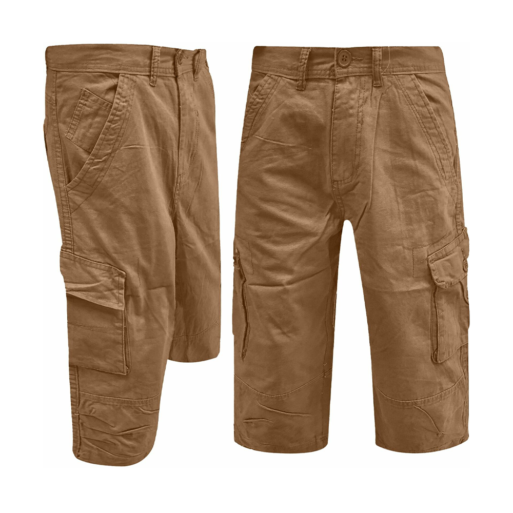 Cargo Three Quater Pant for Men - Brown