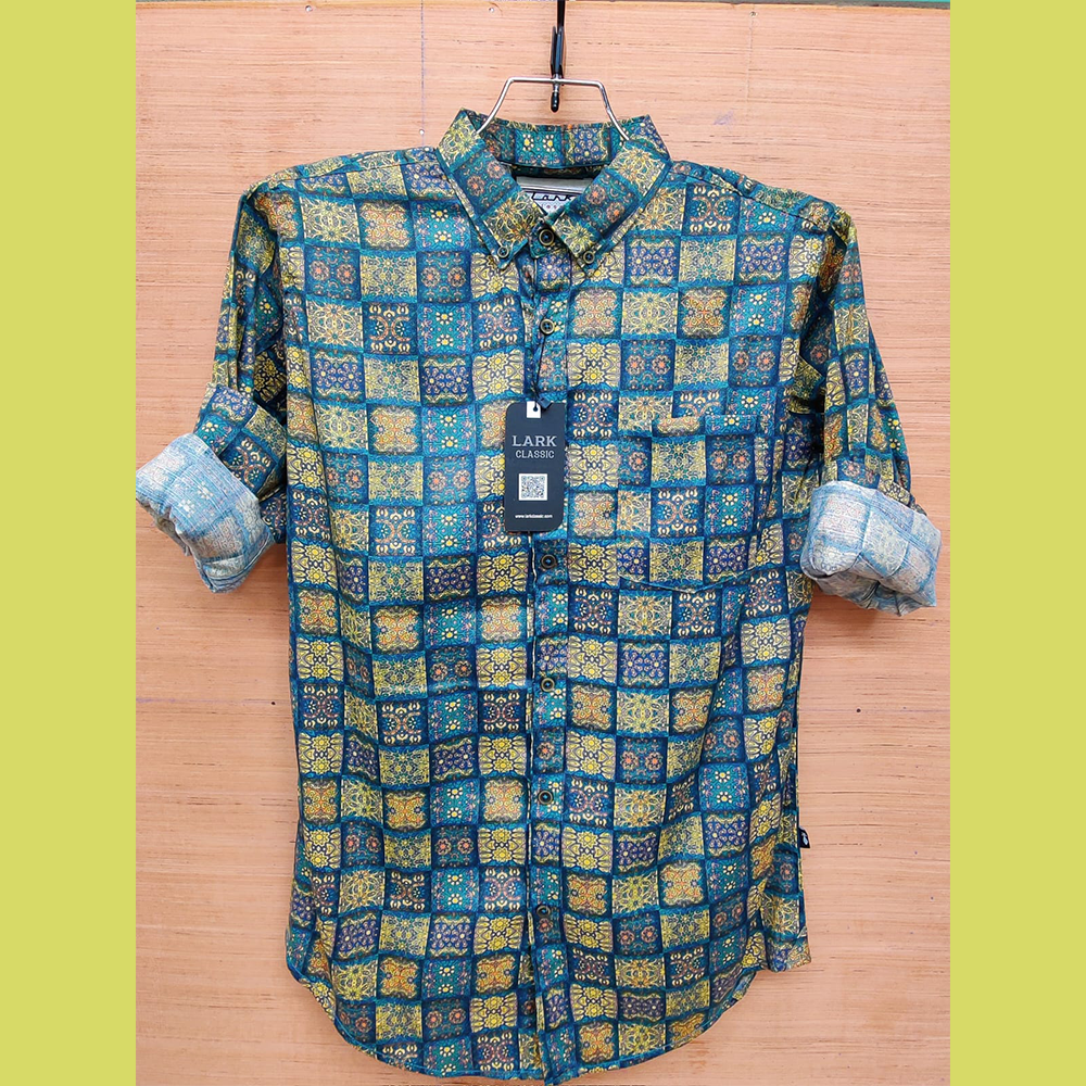 Cotton Full Sleeve Casual Shirt For Men - Multicolor - SRT 2085