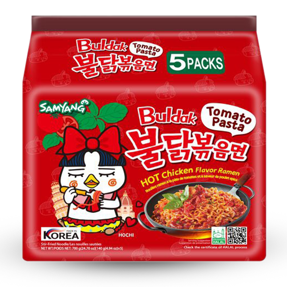 Samyang Hot Chicken Ramen Tomato Pasta Noodles - 5x140gm