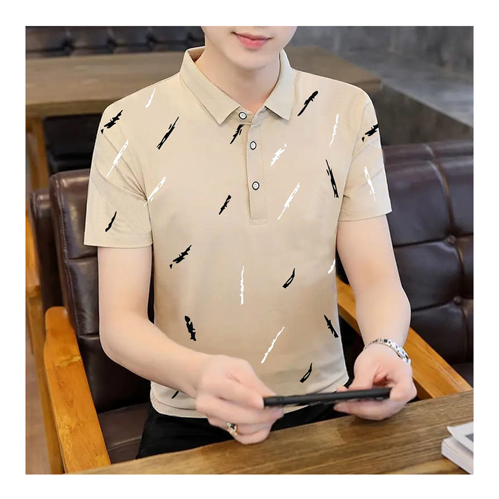 Cotton Half Sleeve Polo T-Shirt for Men - Wheat - PT-M11 