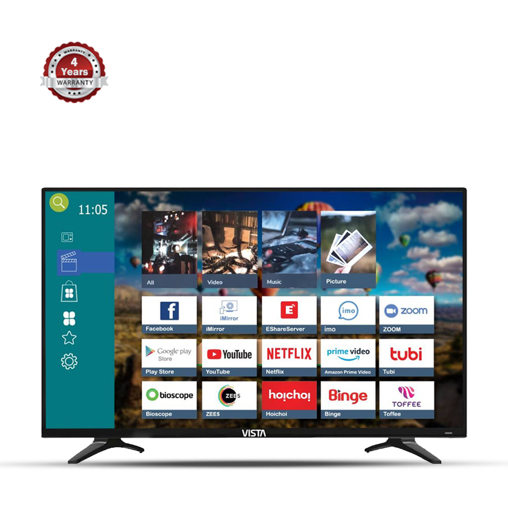 Vista VG75UHDVC Bezel-Less 4K UHD Android LED Smart TV - 75 Inch 