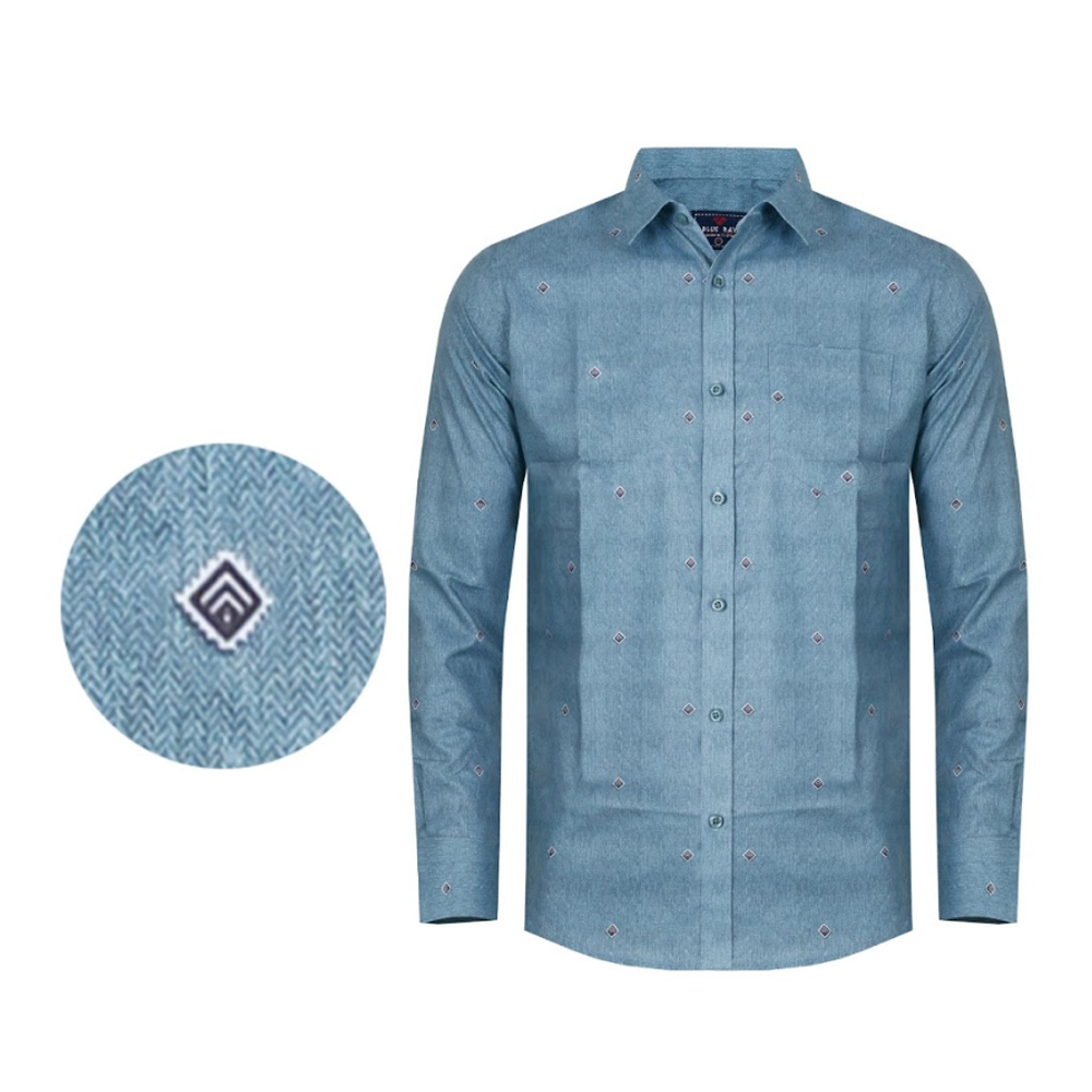 Cotton Full Sleeve Casual Shirt For Men - Deep Teal