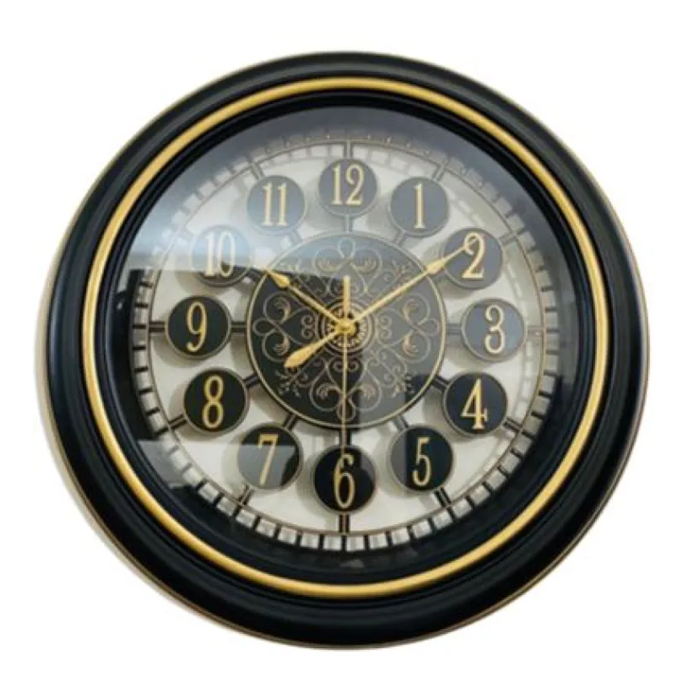 Wall Clock - Black and Golden
