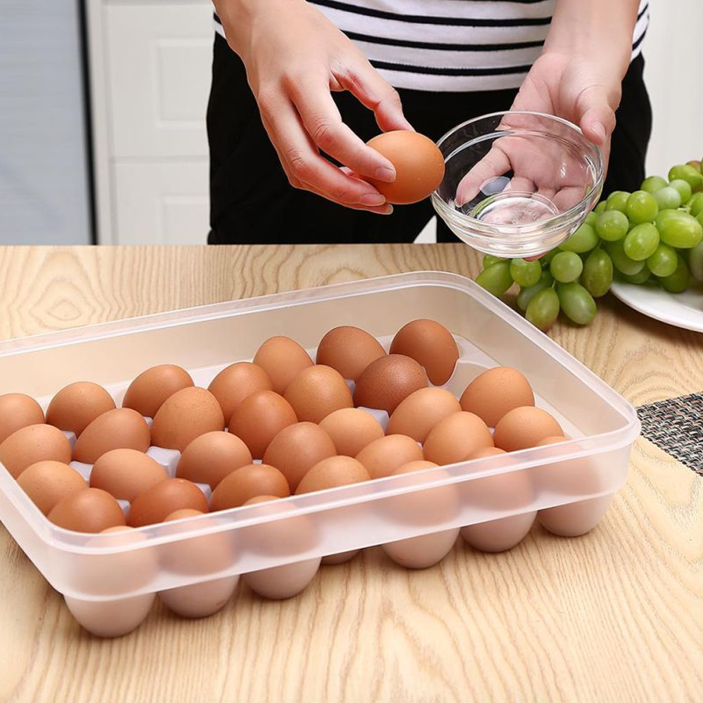 Plastic Egg Storage Holder Box Container 34 Grids - Transparent