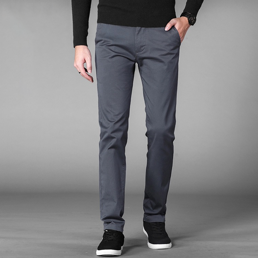 Stretch Cotton Twill Gabardine Pant For Men - Dim Gray - BRTP-31