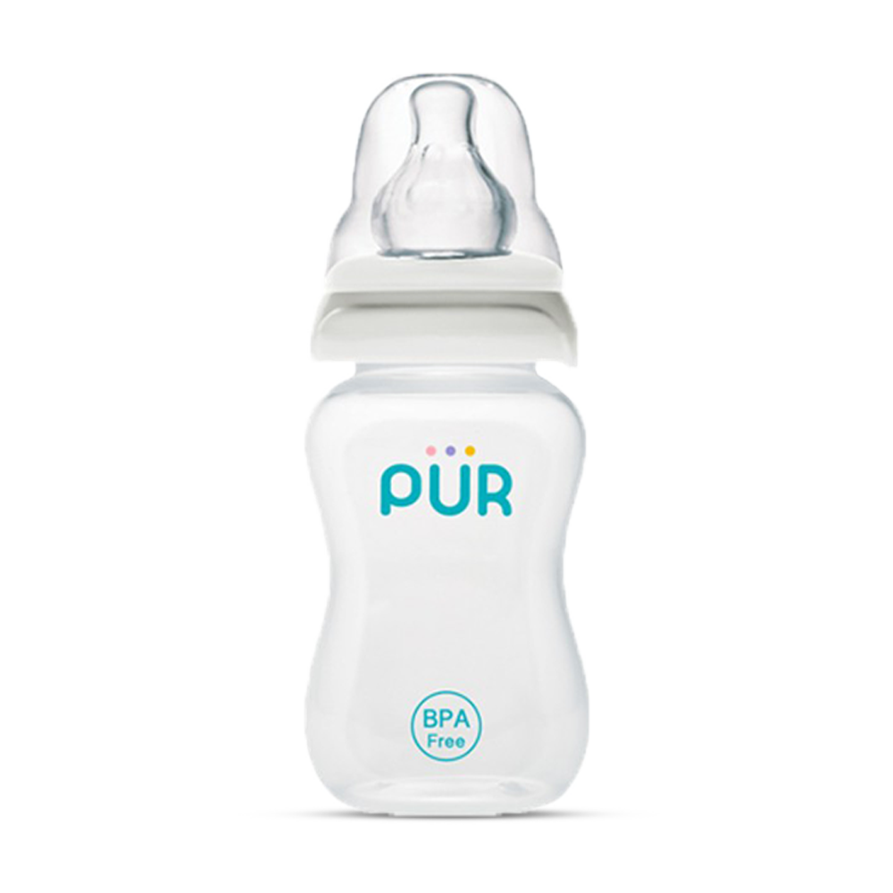 Pur Plastic Comfort Feeder Bottle - 125ml - White - 1602