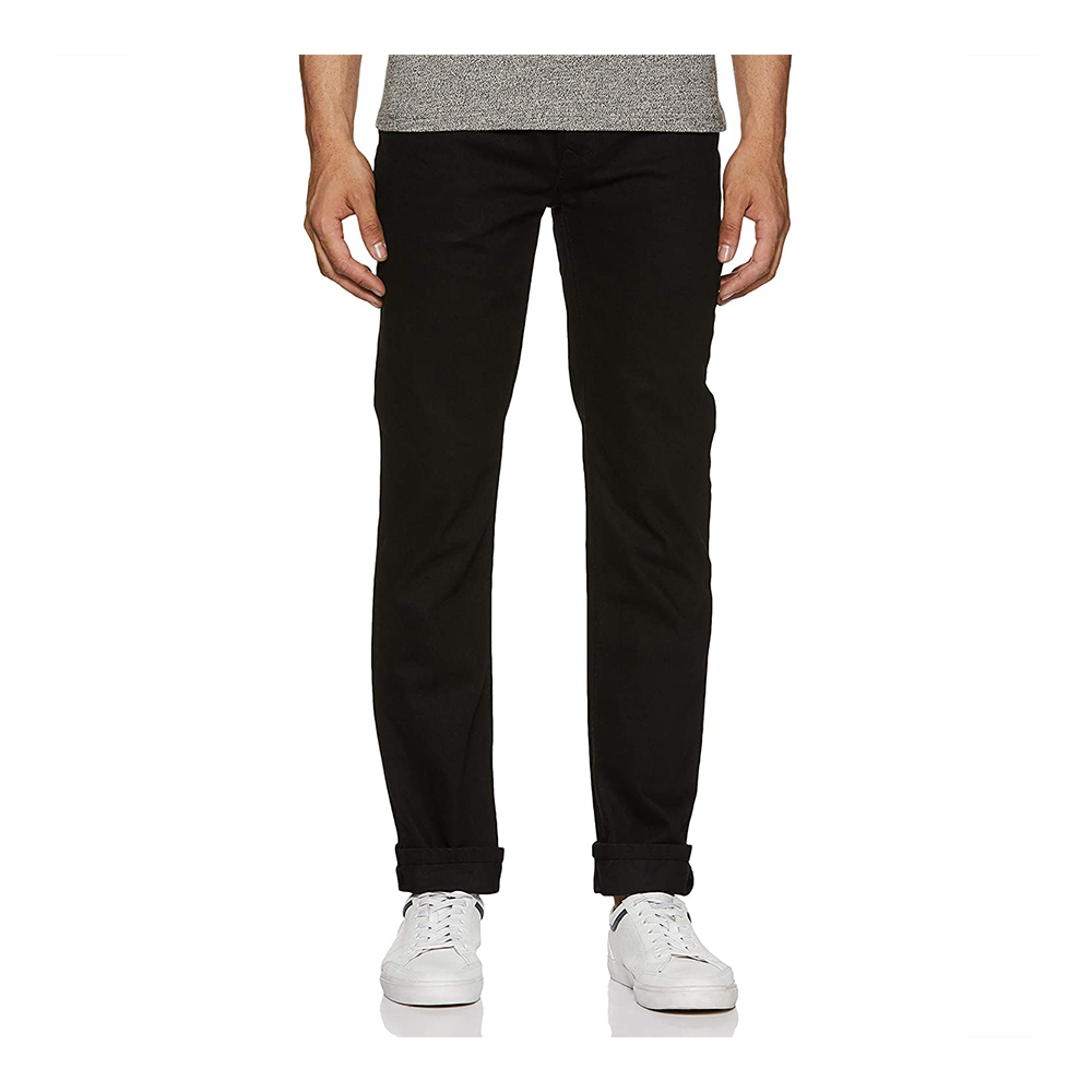 Cotton Semi Stretch Denim Jeans Pant For Men - Deep Black - NZ-13063