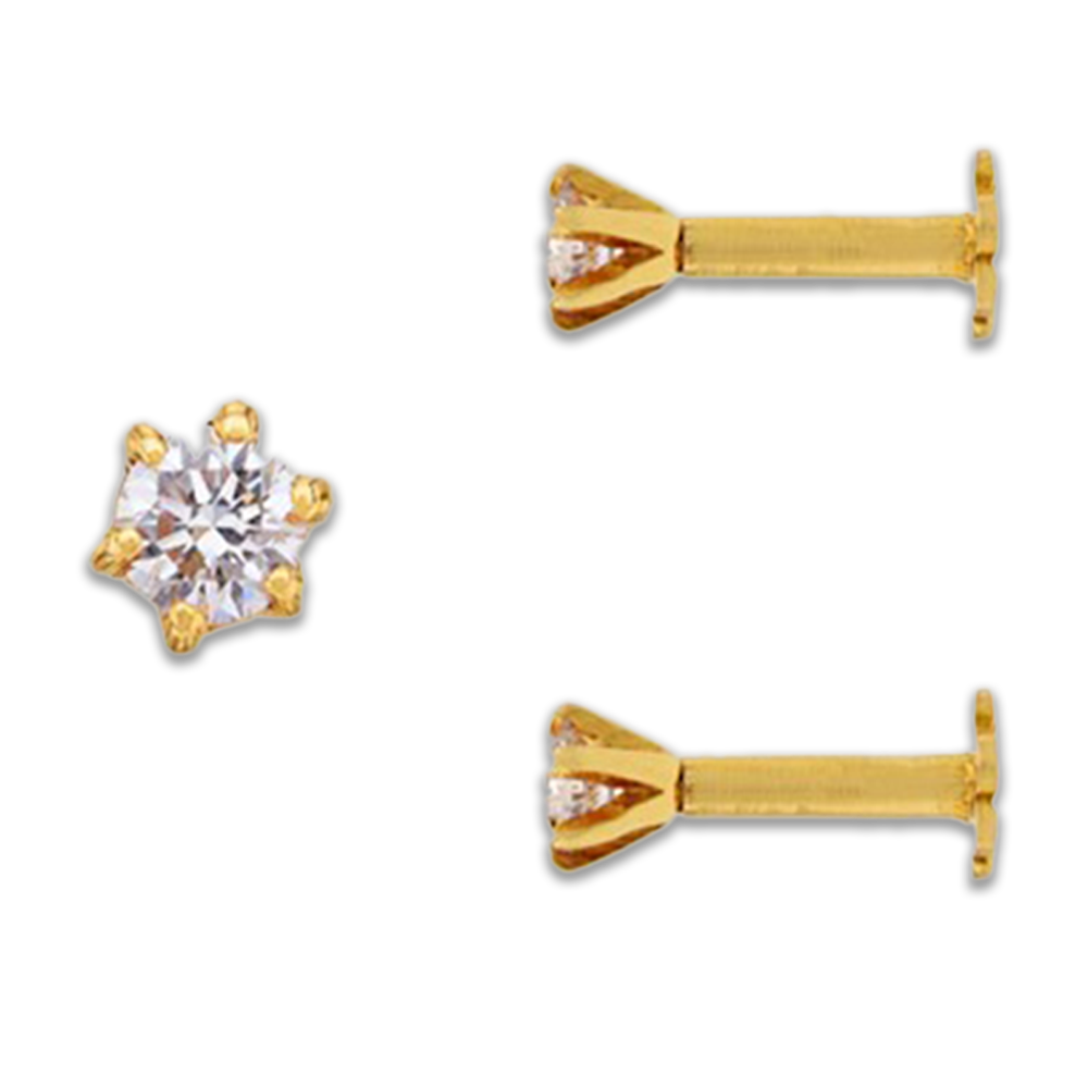 Single Stone Diamond Nose Pin SAJ EVC DN 01