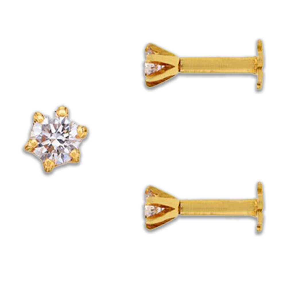 Single Stone Diamond Nose Pin - SAJ -EVC -DN -01