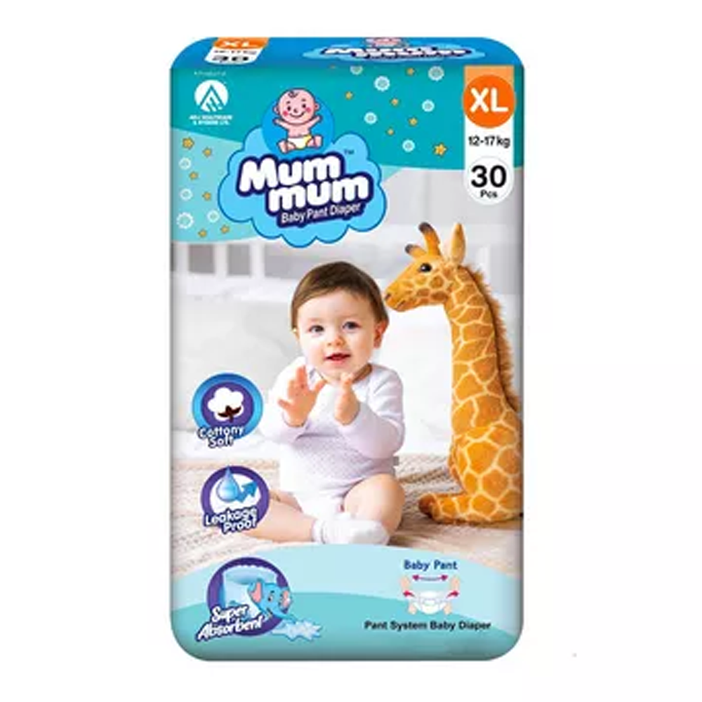 Mum Mum Baby Diapers Pant - XL - 12-17Kg - 30Pcs