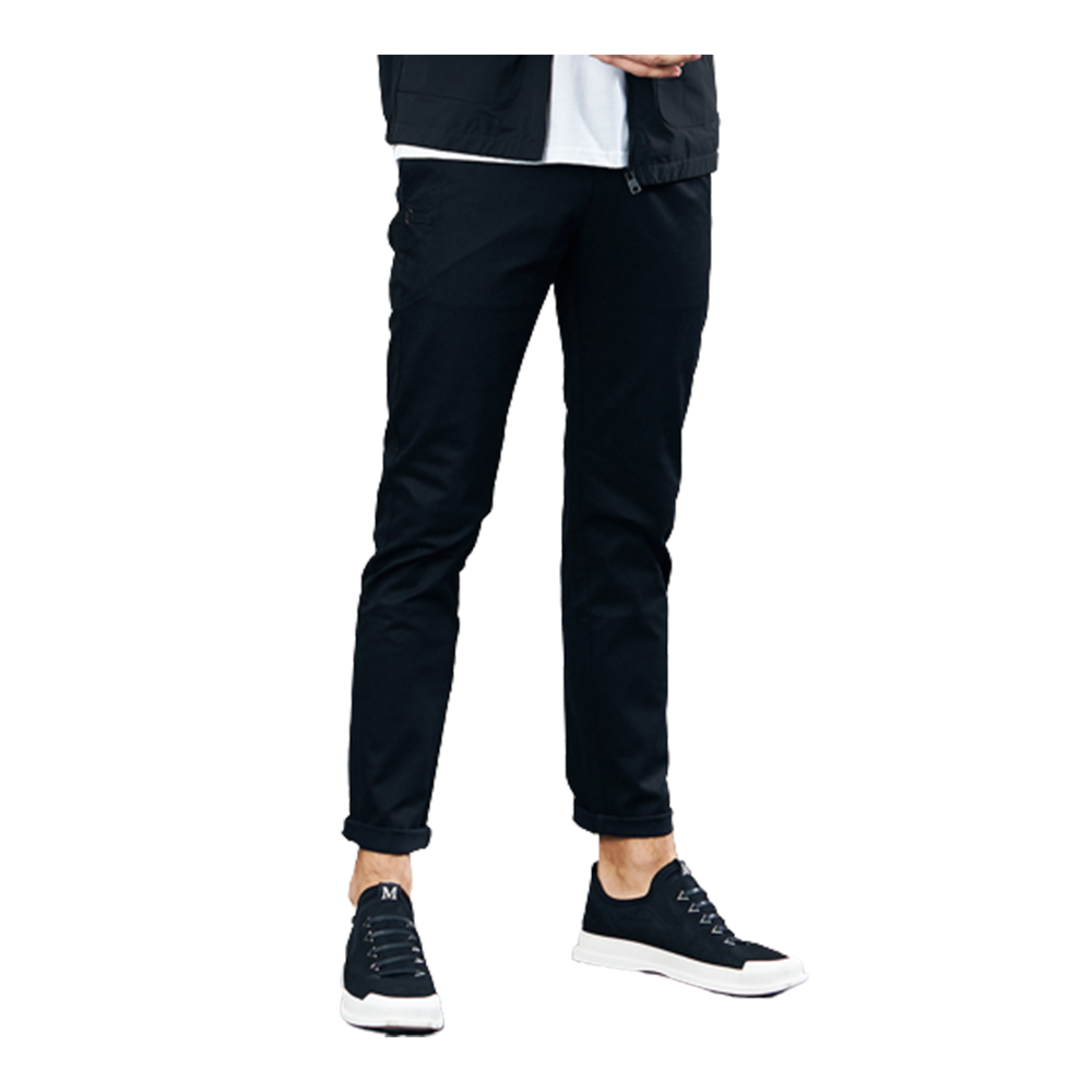 Cotton Chinos Gabardine Pant For Men - Deep Black - NZ-3180