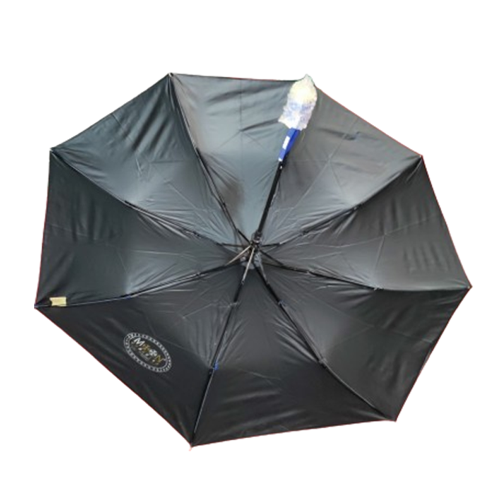 Polyester Auto Open Heavy Duty Folding Umbrella - Black