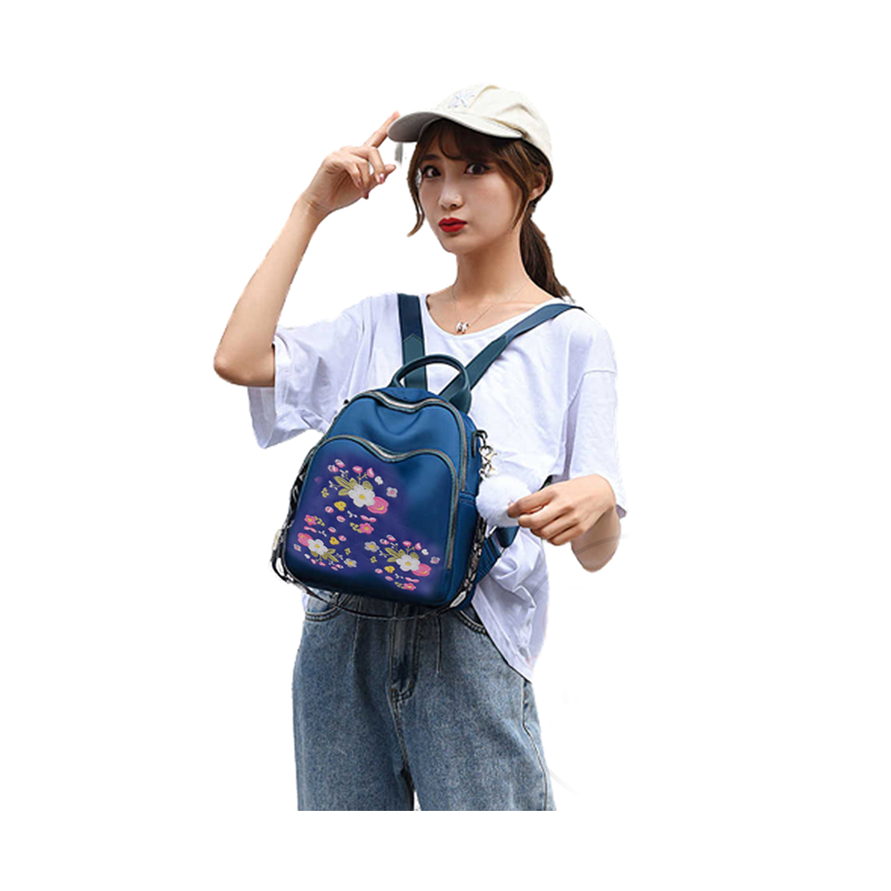 Cat Multilayer Crossbody And Shoulder School Bag For Girls Blue MS