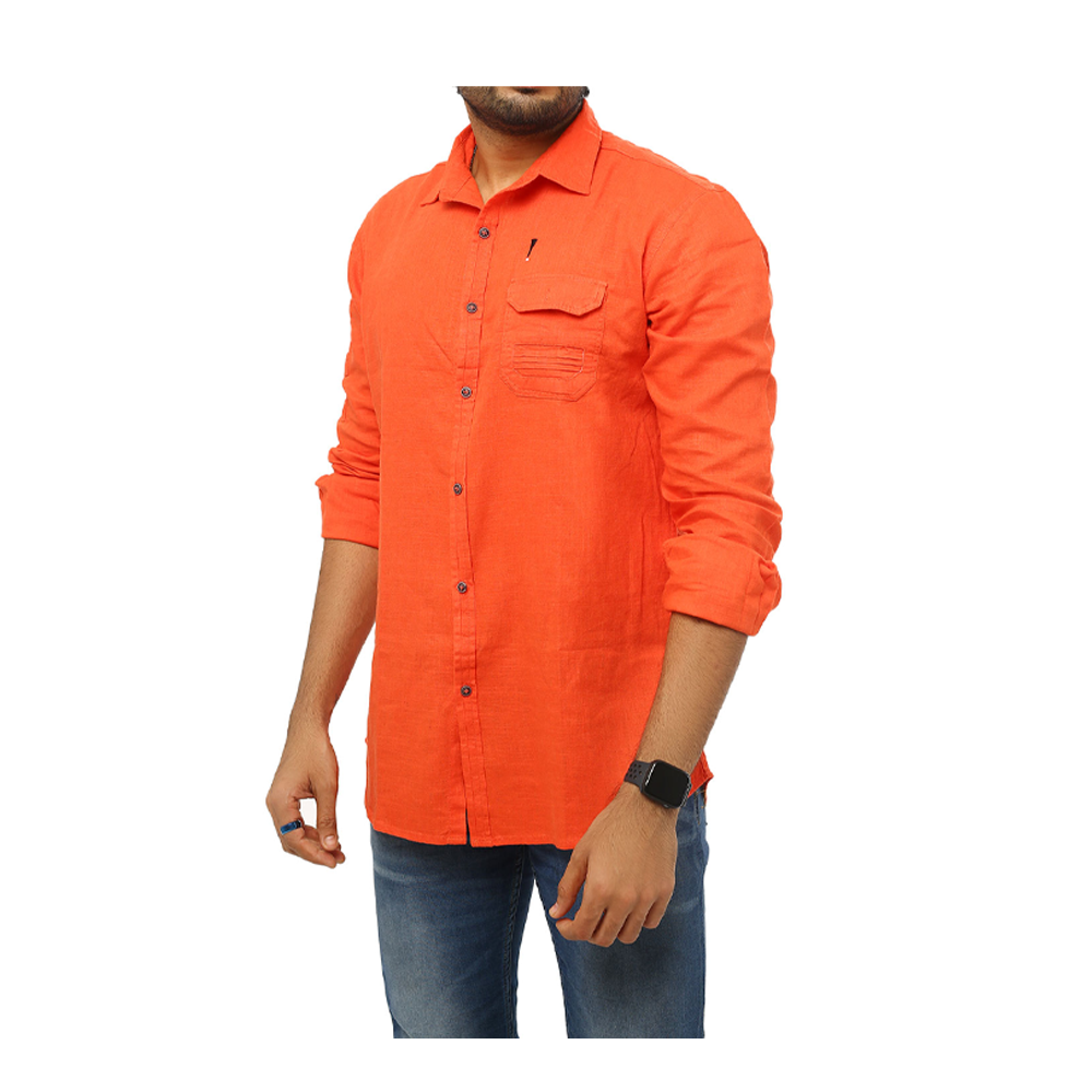 Bang Cotton  Full Sleeve Casual Shirt For Men - Orange