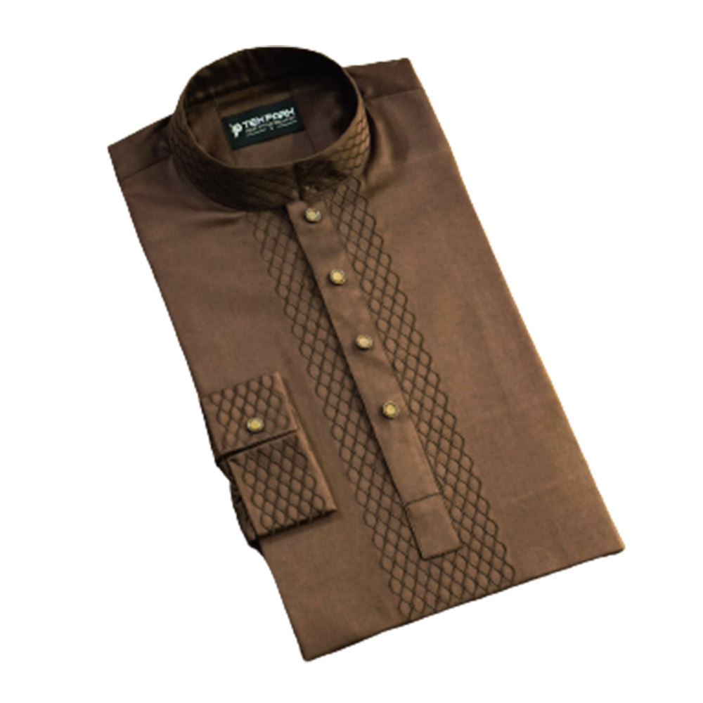 Cotton Panjabi For Men - Coffee  - TP-12