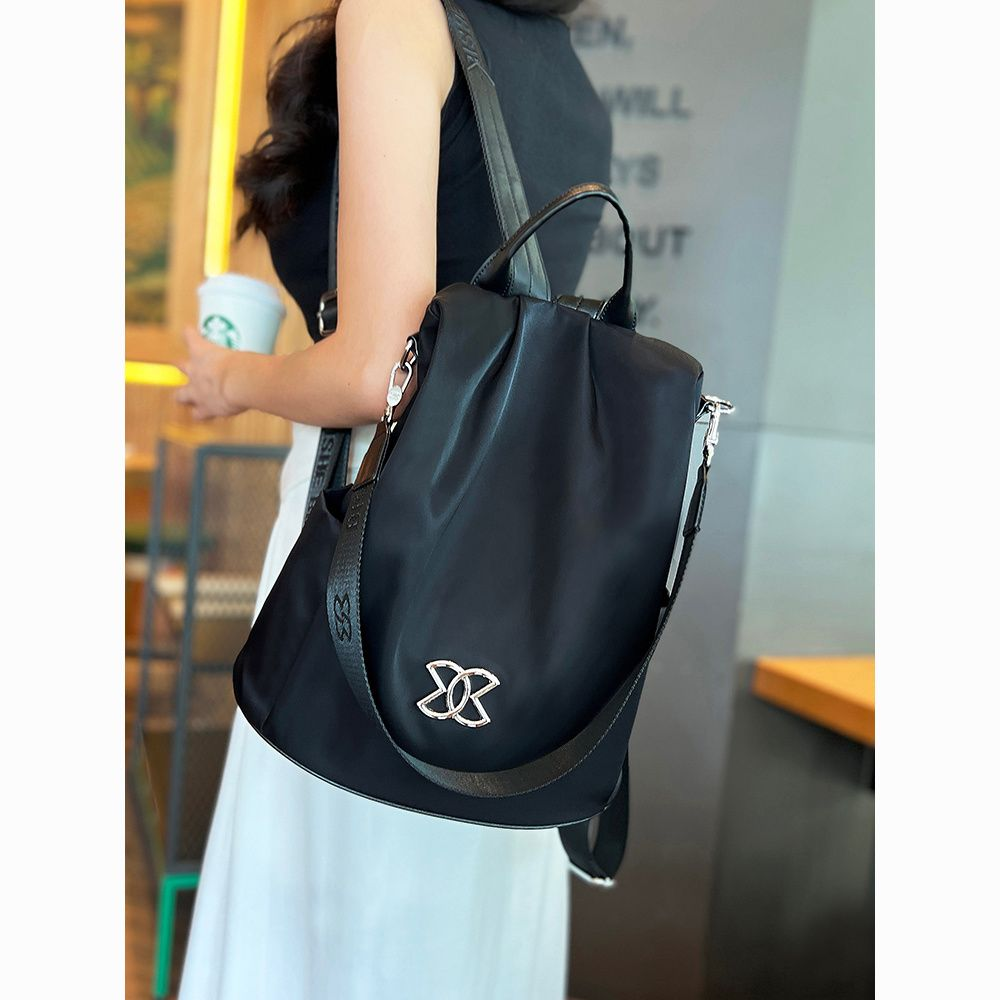 Nylon Tote Bag for Women - Black - 697