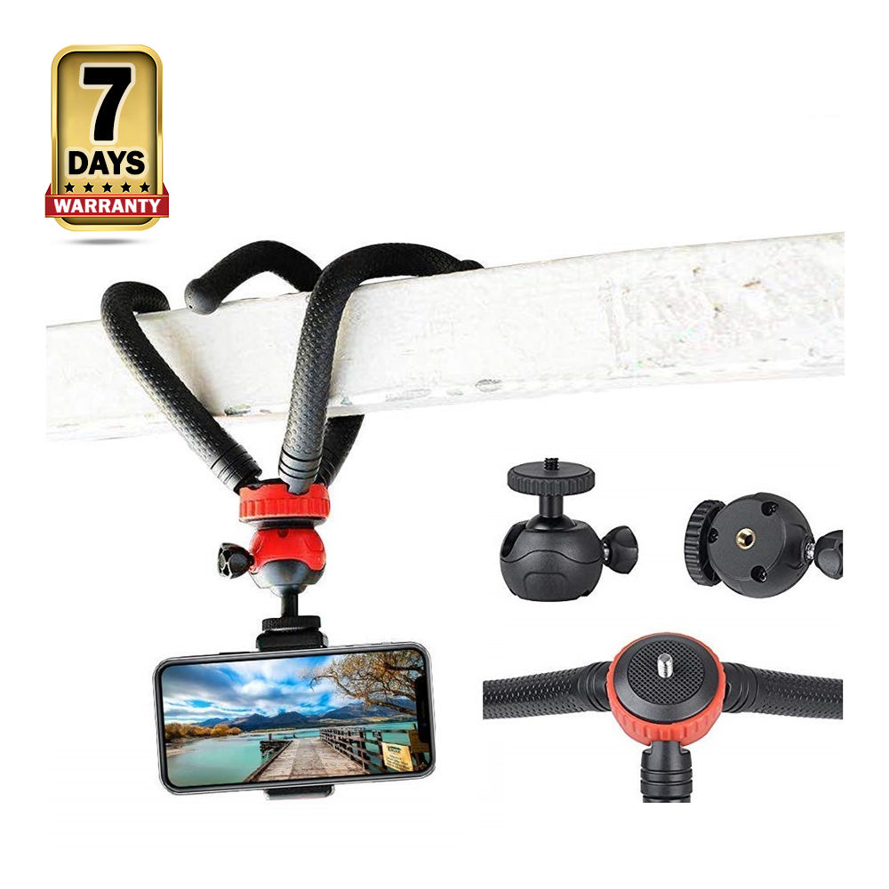 Octopus Tripod With For DSLR Or Smartphone Vlogging & Table Stand - Black 