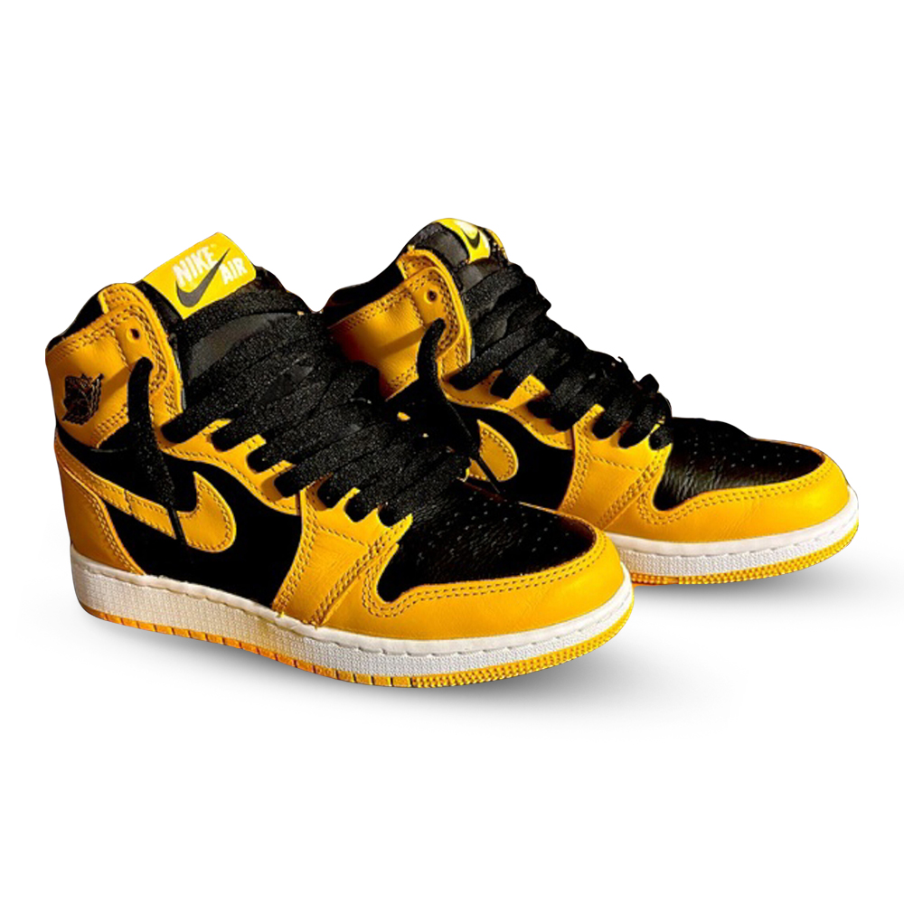 Nike Aj1 High Neck PU Leather Sneaker for Men - Yellow