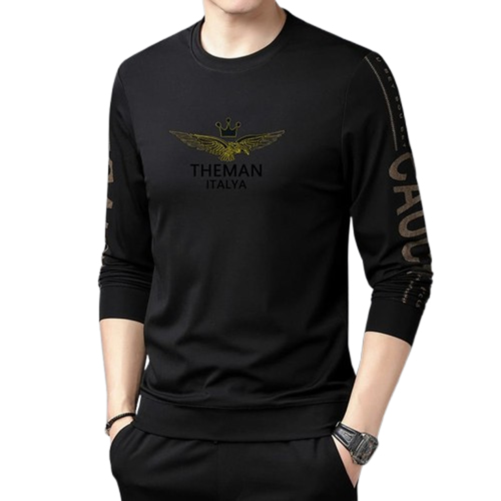 PP Jersey Full Sleeve Winter T-Shirt for Men - Black - PF-28