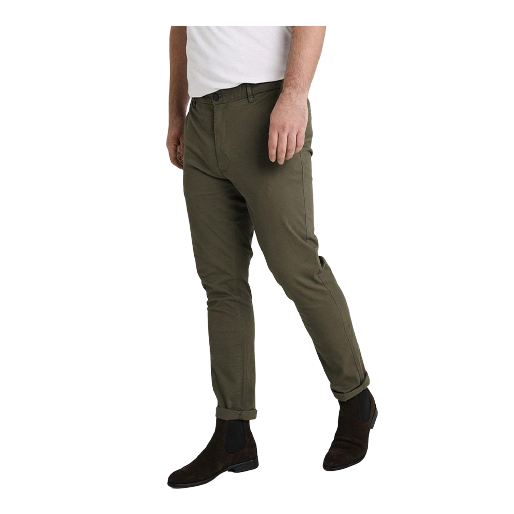 Cotton Chinos Gabardine Pant For Men - Olive - NZ-3151