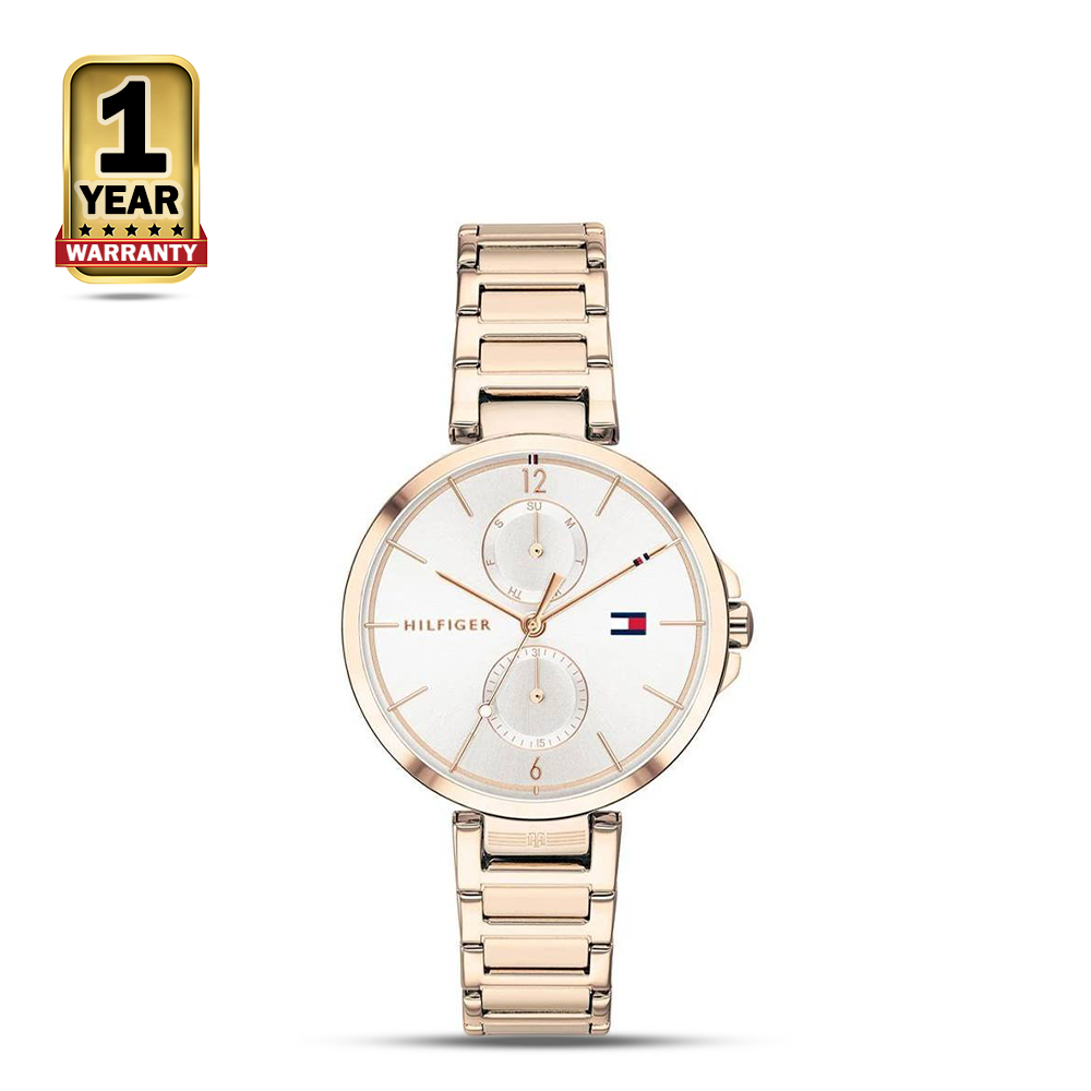 Tommy Hilfiger 1782124 Stainless Steel Chronograph Watch For Women - White and Rose Gold