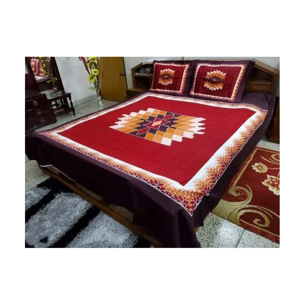 King Size Cotton Panel Bedsheet ST153 Multicolor