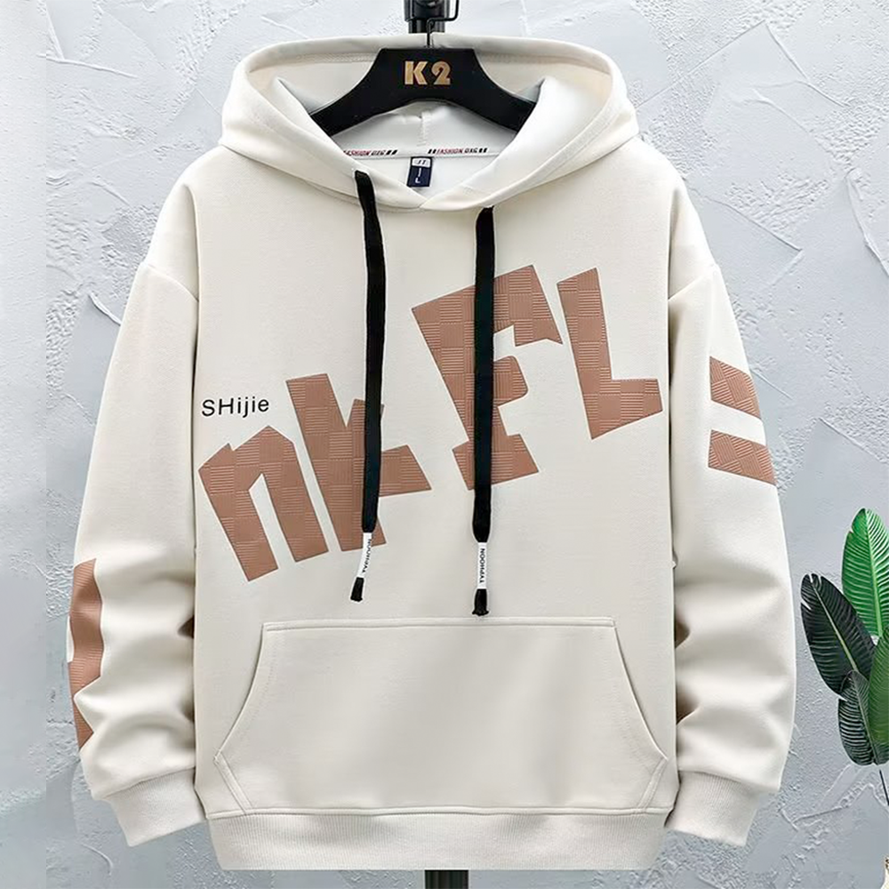 Cotton Hoodie For Men - Off White - 05