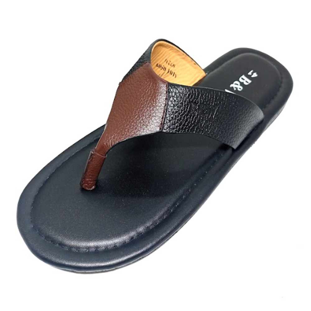 Leather Slipper Sandal For Men - Brown - BW10509