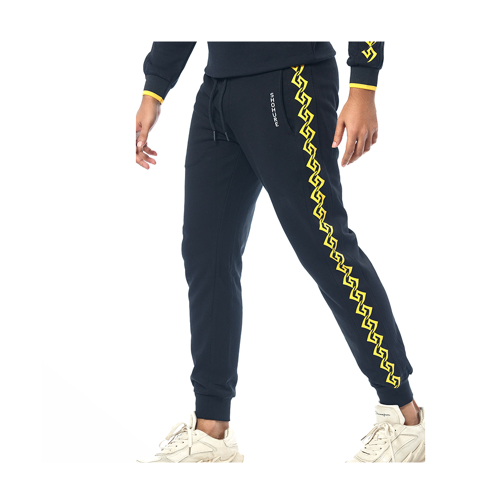 Cotton Hydensity and Rubber Print Joggers For Men - Wj03