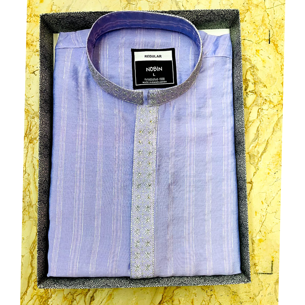 Nobin Unitika Panjabi For Men - Lavender - F112