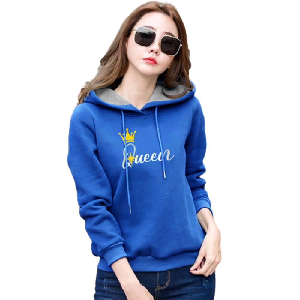 Cotton Hoodie For Women - Blue - HL--87