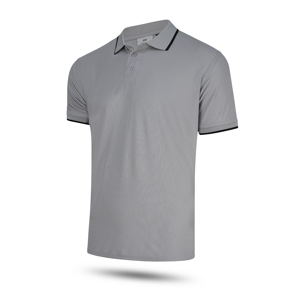 Pique Half Sleeve Polo For Men - Ash - CA-2506