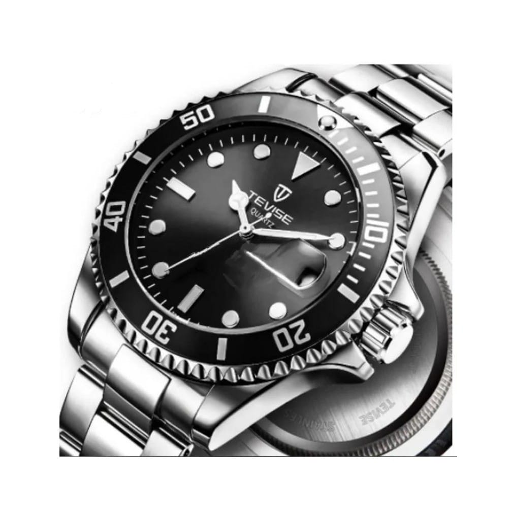 Quartz Waterproof Steel Watch For Men - Silver