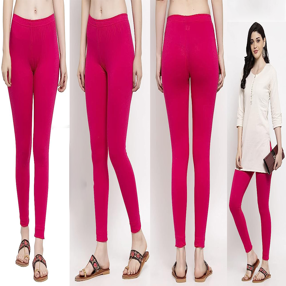 Lycra Cotton Leggings for Women Magenta