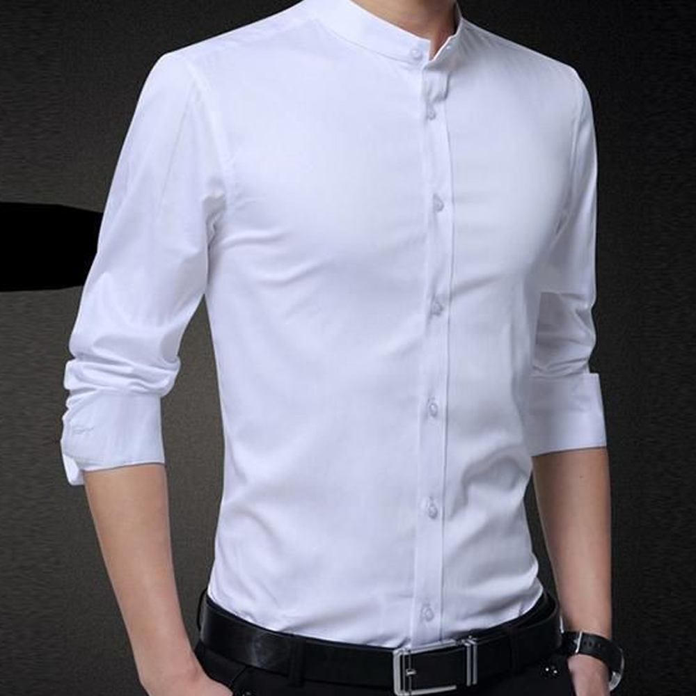 Cotton Full Sleeve Slim Fit Formal Shirt - White - SSF-43