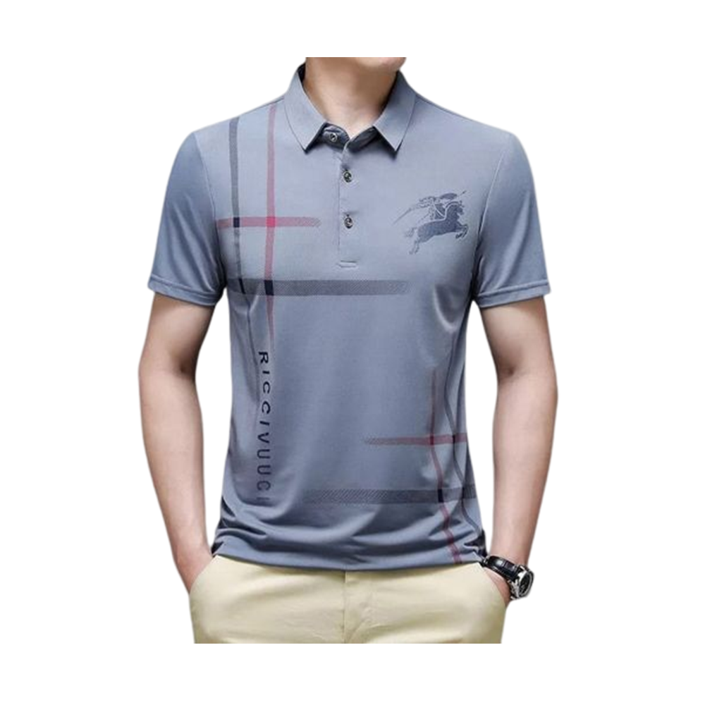 PP Jersey Half Sleeve Polo Shirt For Men - Gray - PT-108