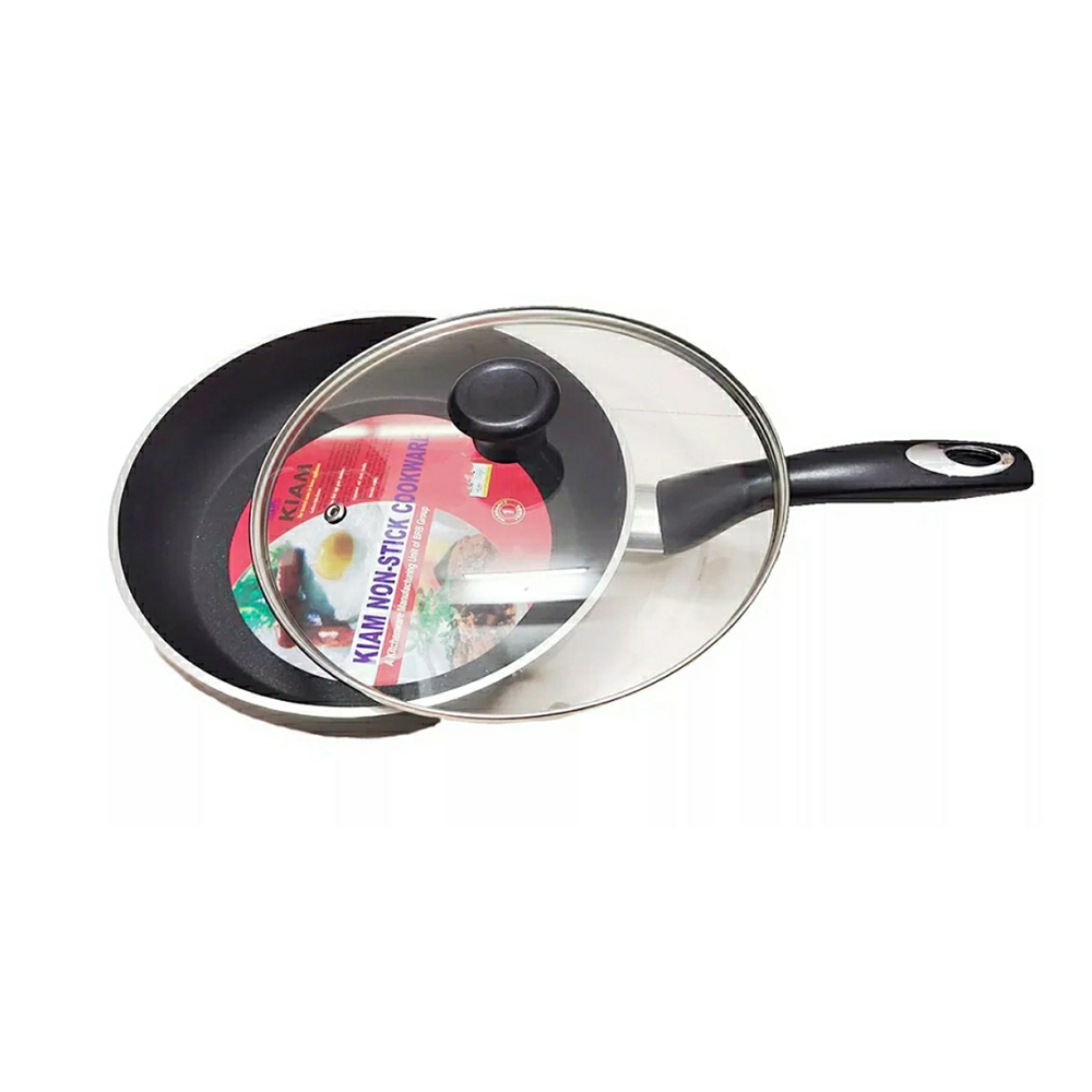 Kiam Non -Stick Fry pan With Glass Lid 22cm - Black