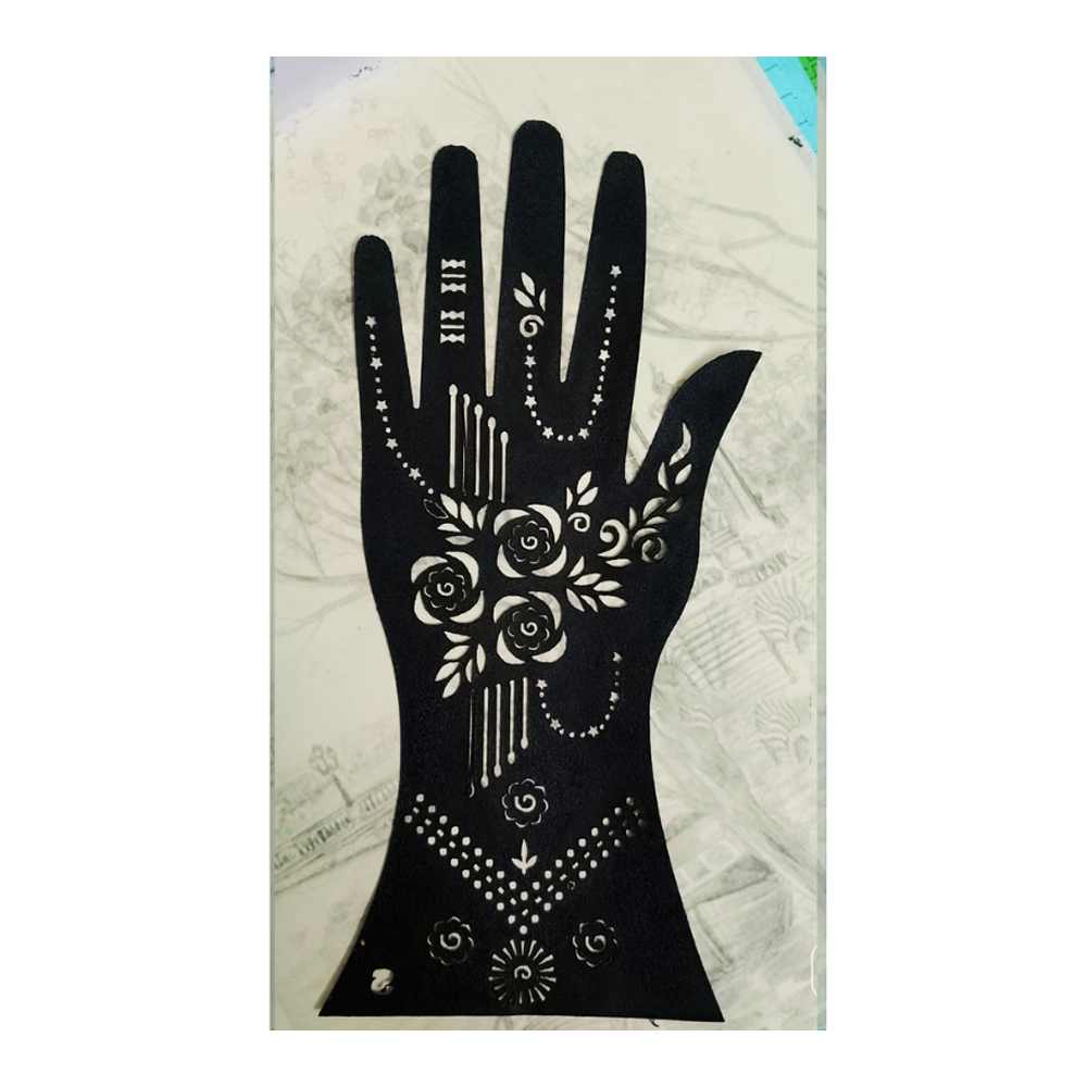 Mehedi Henna Hand Stencil Sticker For Women