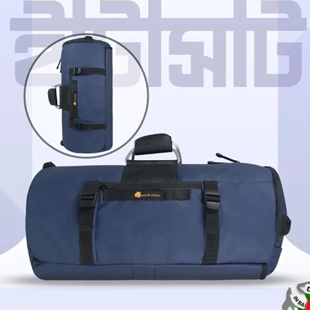 PVC Fabric Dual-Carrying Duffel Travel Bag - Blue - BG-BE200