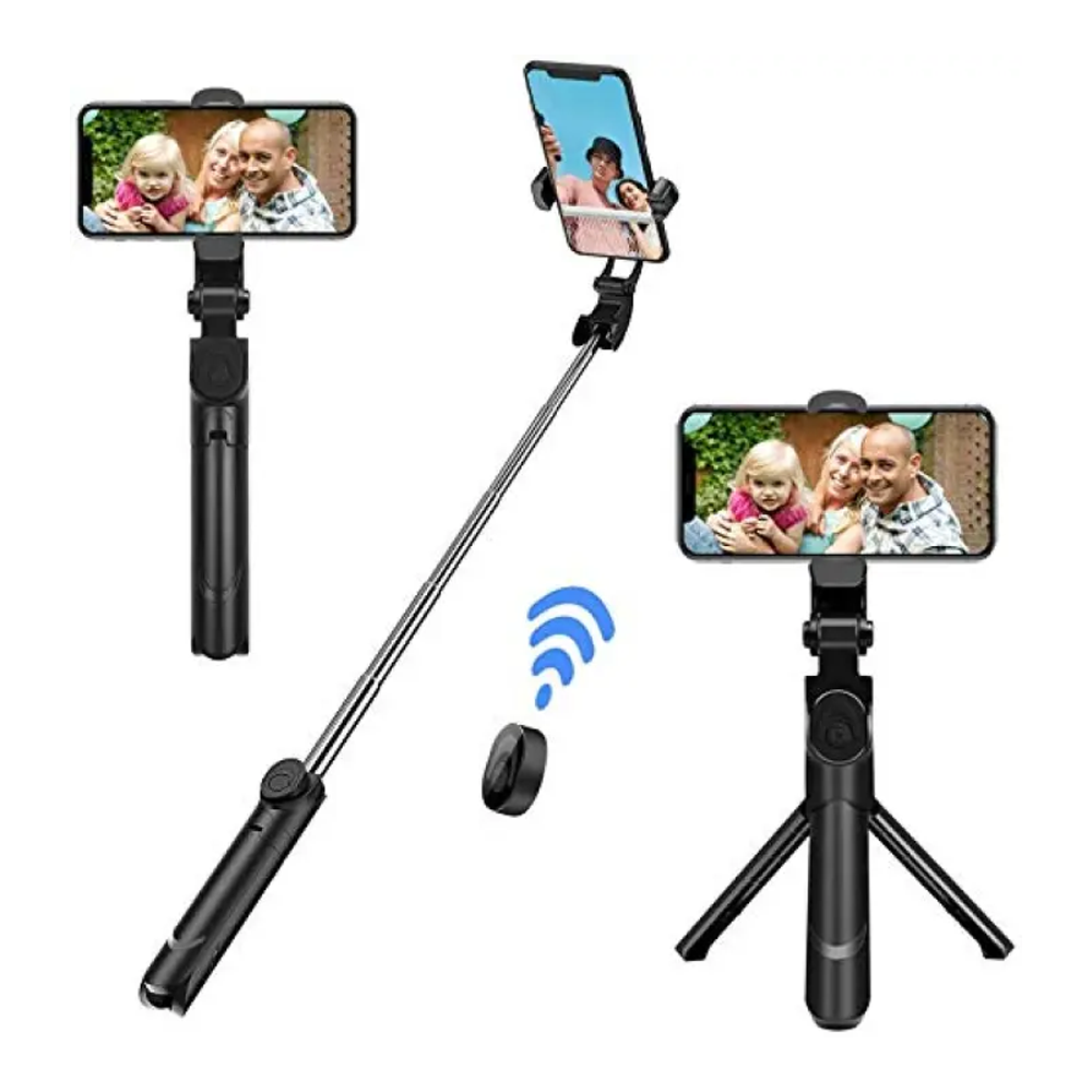 Xt-02 Flexible Selfie Stick Tripod Stand - Black