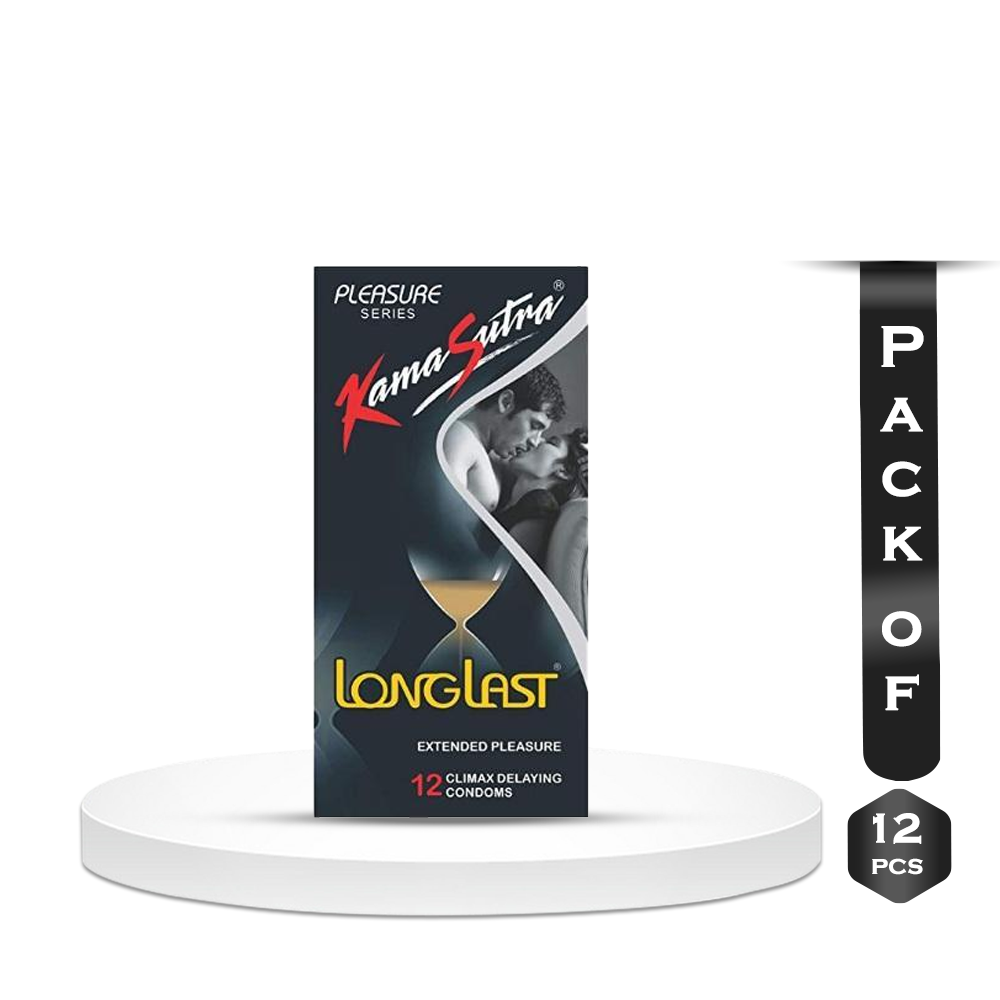 Pack of 12 Pieces Kamasutra Longlast Climax Extended Pleasure Condoms