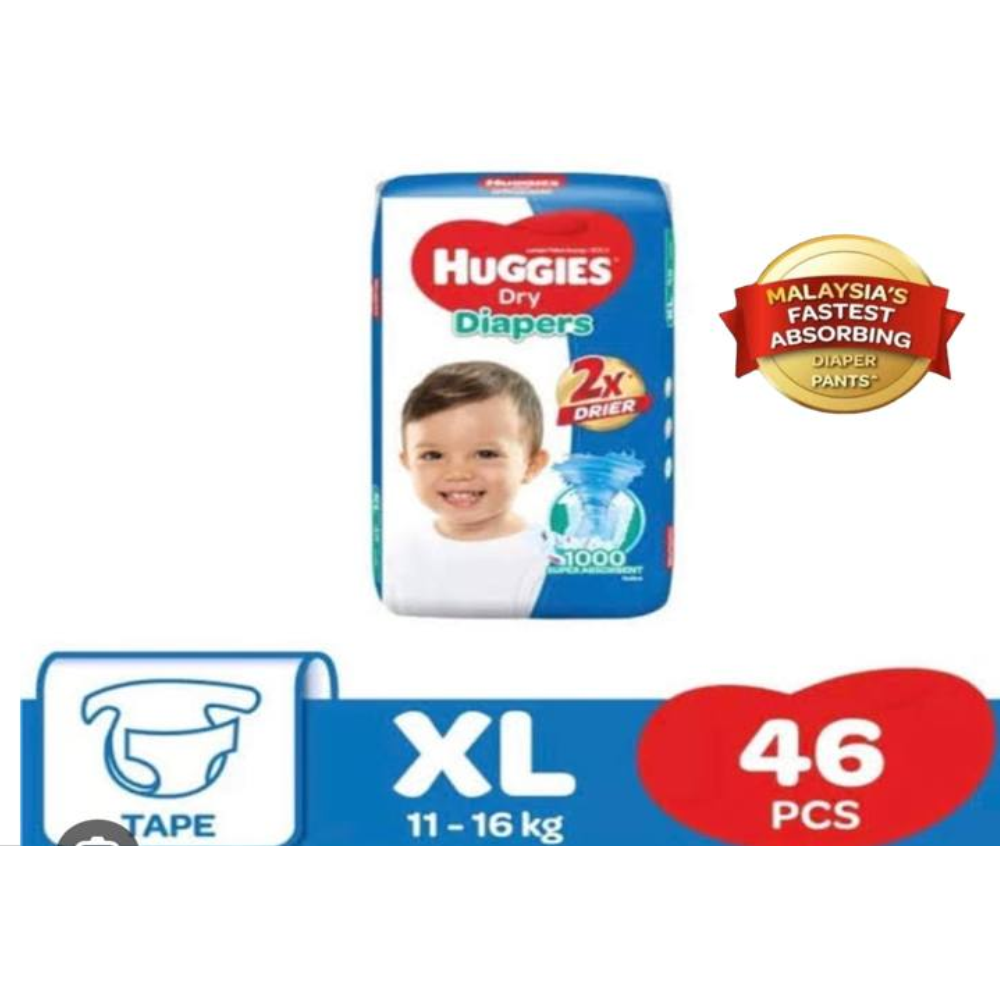 Huggies dry hot sale diapers xl size