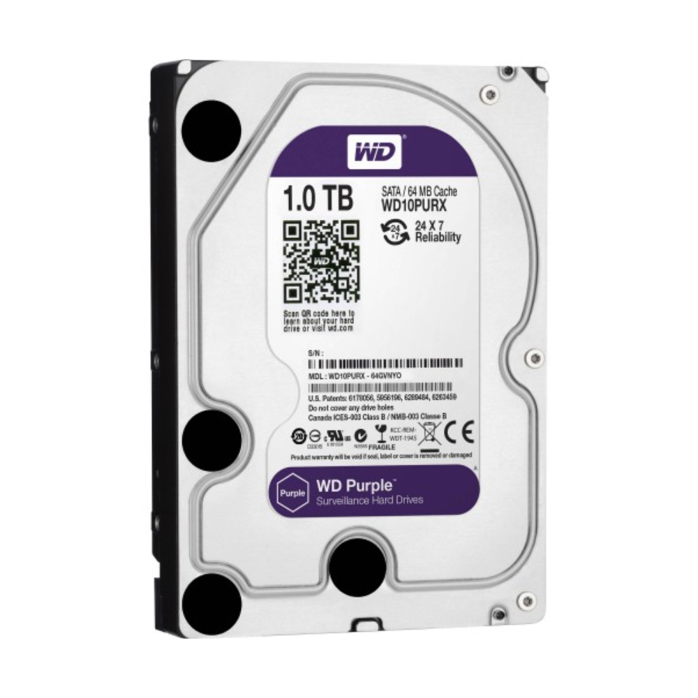 Western Digital 1TB Purple Surveillance HDD - White