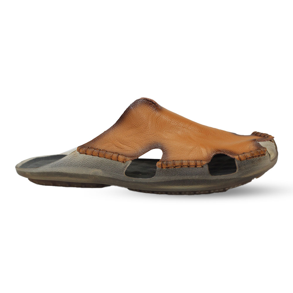 Pu Leather Sandal For Men - Brown - MS274