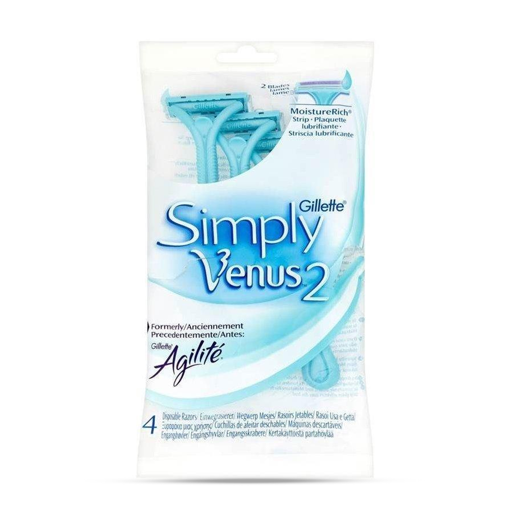 Gillette Simply Venus 2 Blade Disposable Razors 4 Pack