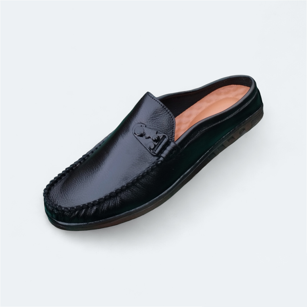 Leather Half Shoes for Men - Black 