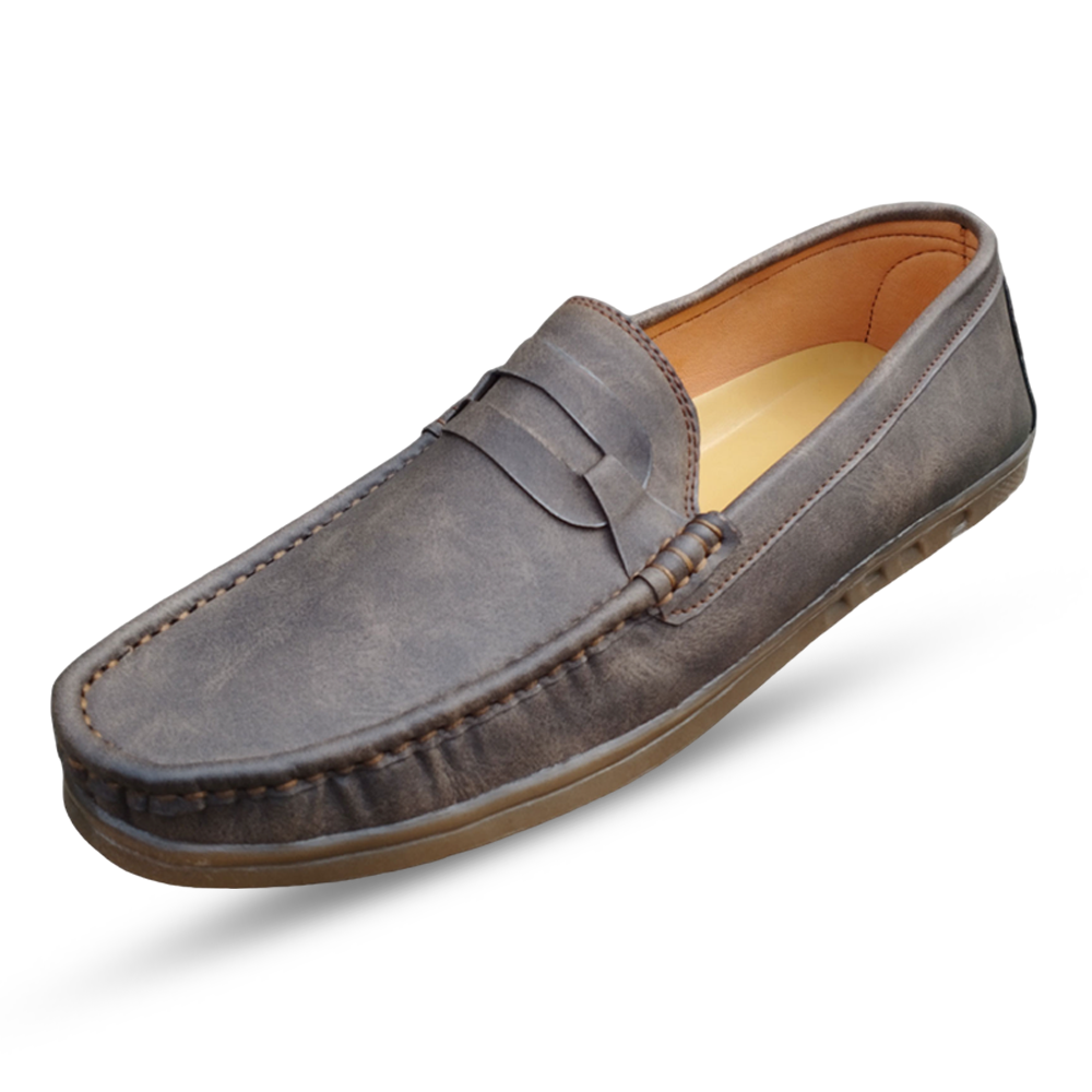 PU Leather Loafer Shoes for Men - Ash - L6