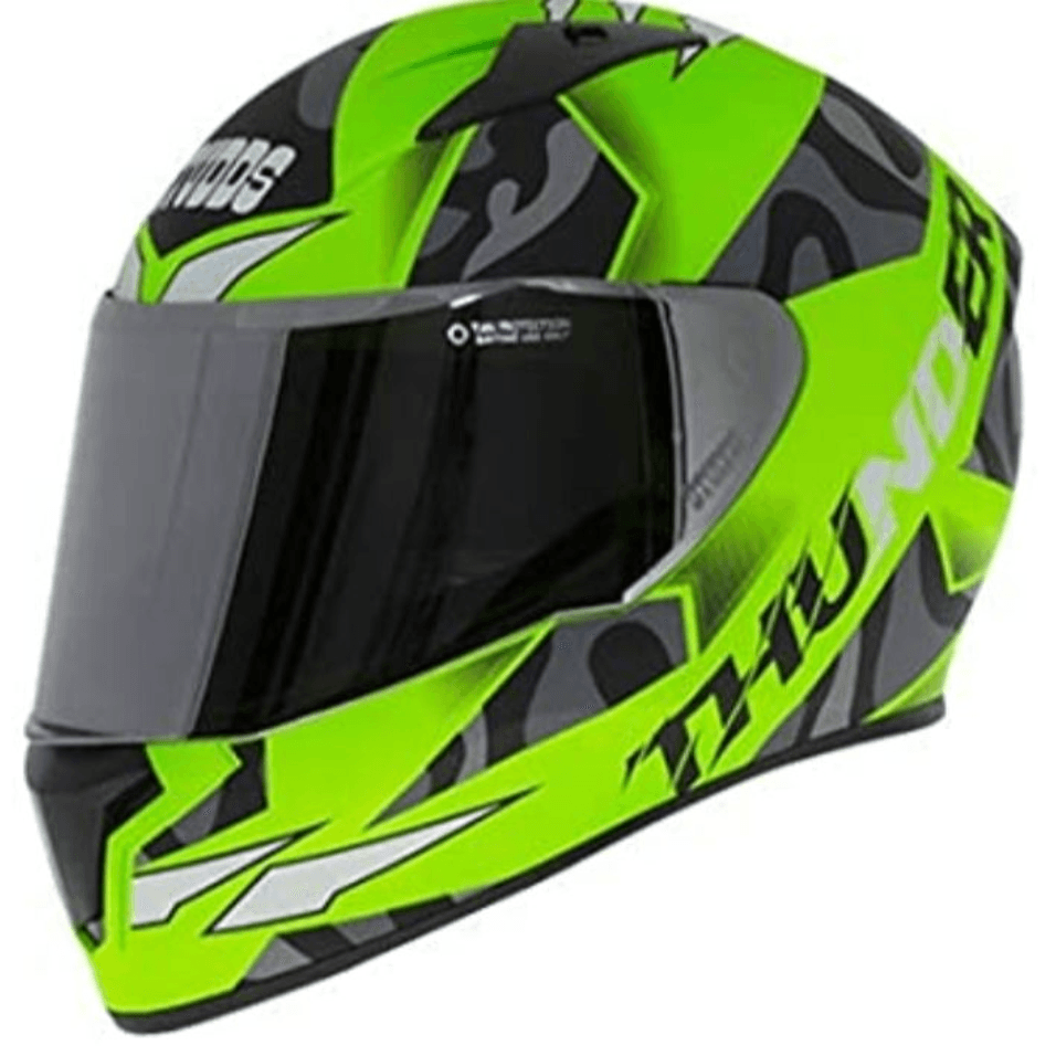 Studds Thunder D7 Full Face Bike Helmet - Green and Black