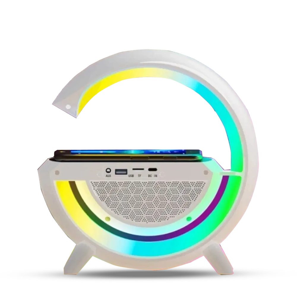 5-in-1 Multifunctional Wireless Charger Bluetooth Speaker - White 